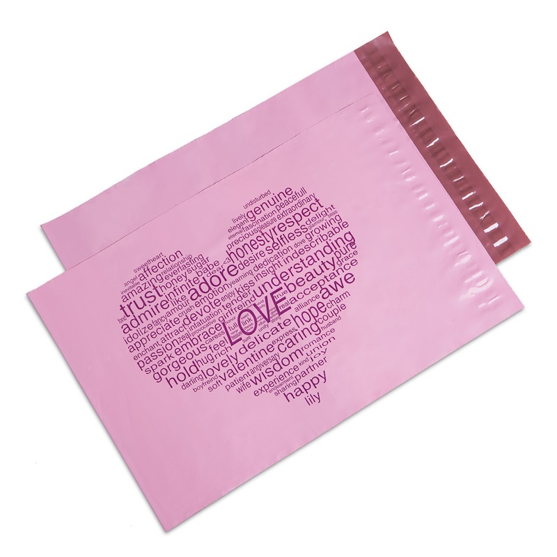 Wholesale Pink Love Designer Poly Mailers Factory Adsure