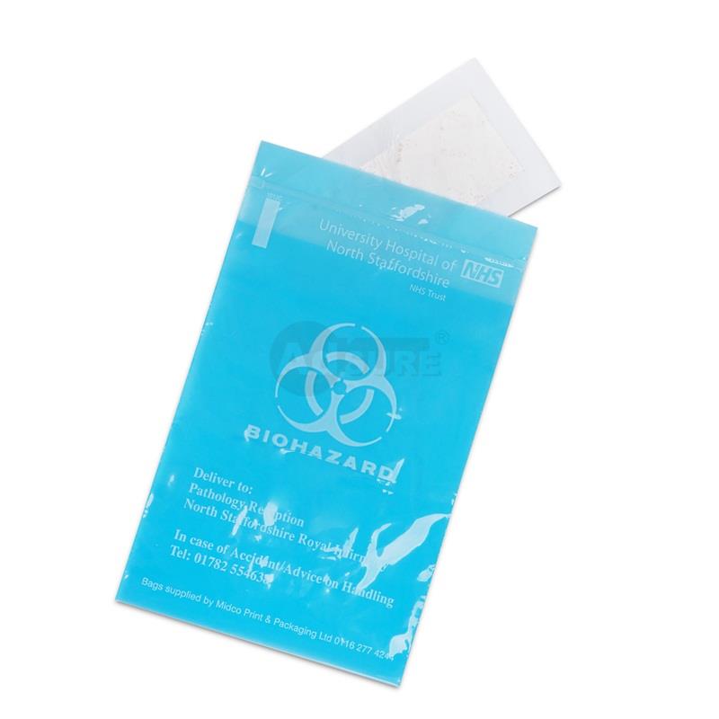 custom biohazard specimen bags with absorbent pad