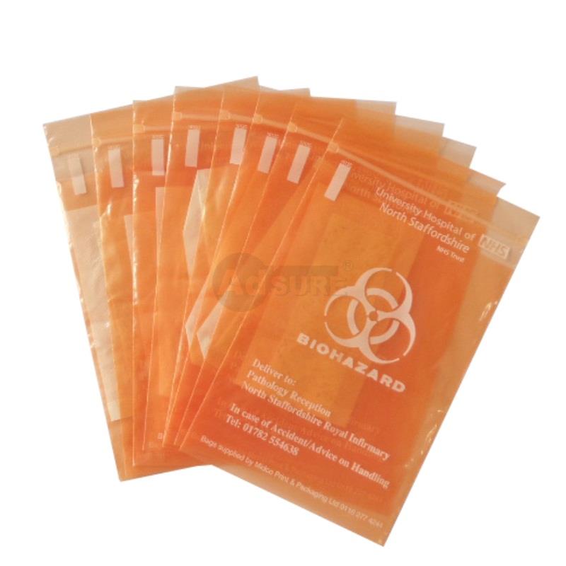 biohazard specimen bags with absorbent pad