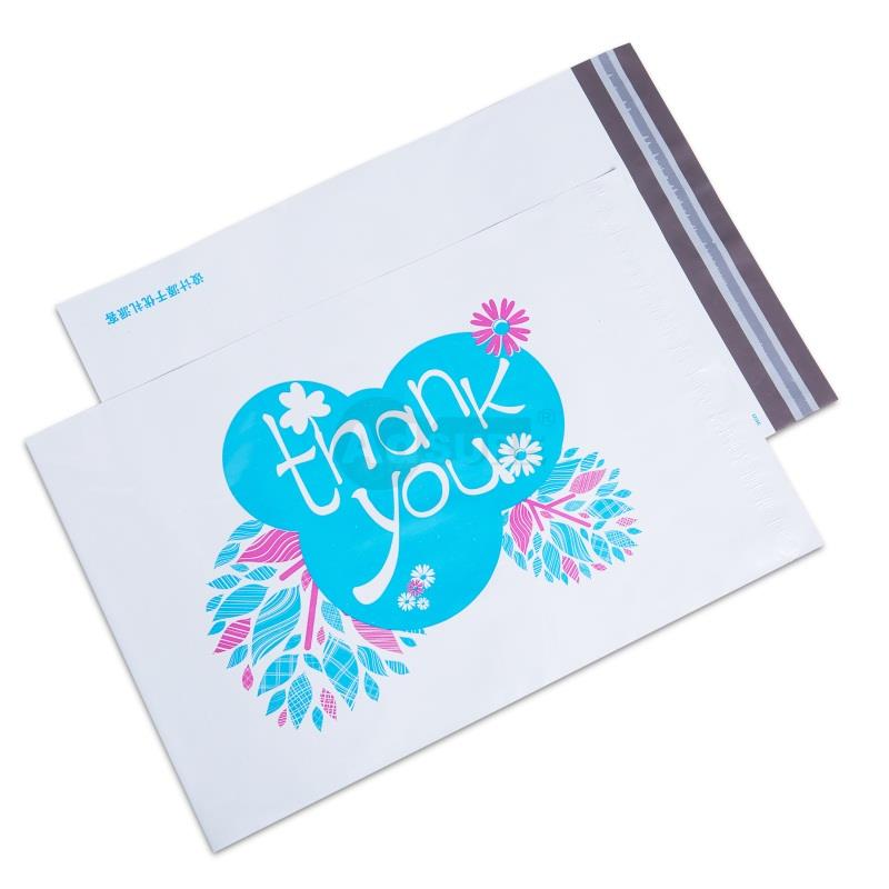 Blue Colored Thank You Design Poly Mailers