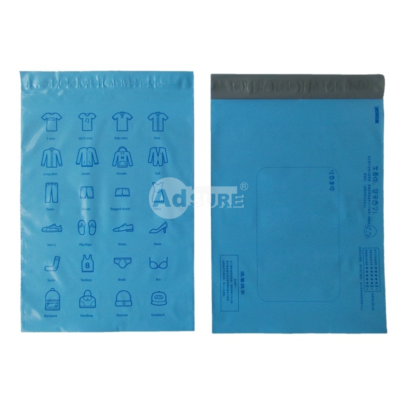 blue colored poly mailers for oline stores and ecomerce