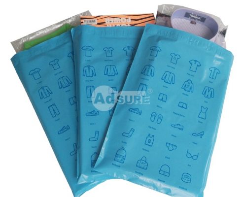blue colored poly mailers for oline stores and ecomerce