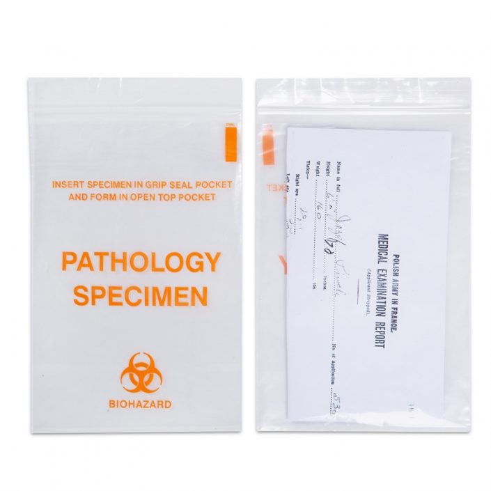 Biohazard Specimen Bags with Dual Pouch