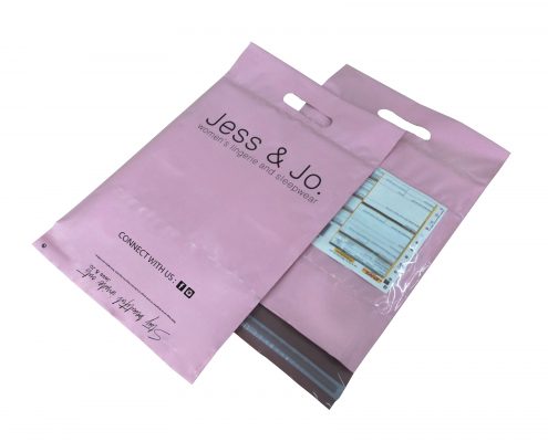 Custom Biodegradable Pink Poly Mailer Bags with Handle